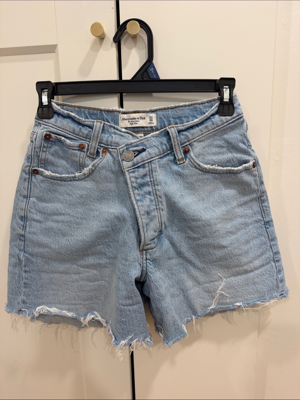 Abercrombie & Fitch Light Blue Distressed Denim Cutoff Shorts